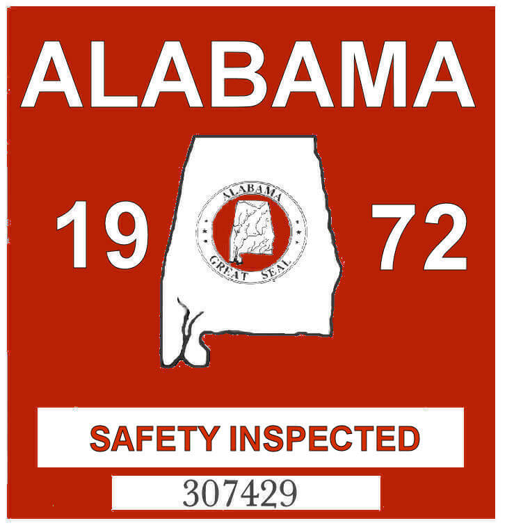 (image for) 1972 Alabama Safety Check inspection Sticker